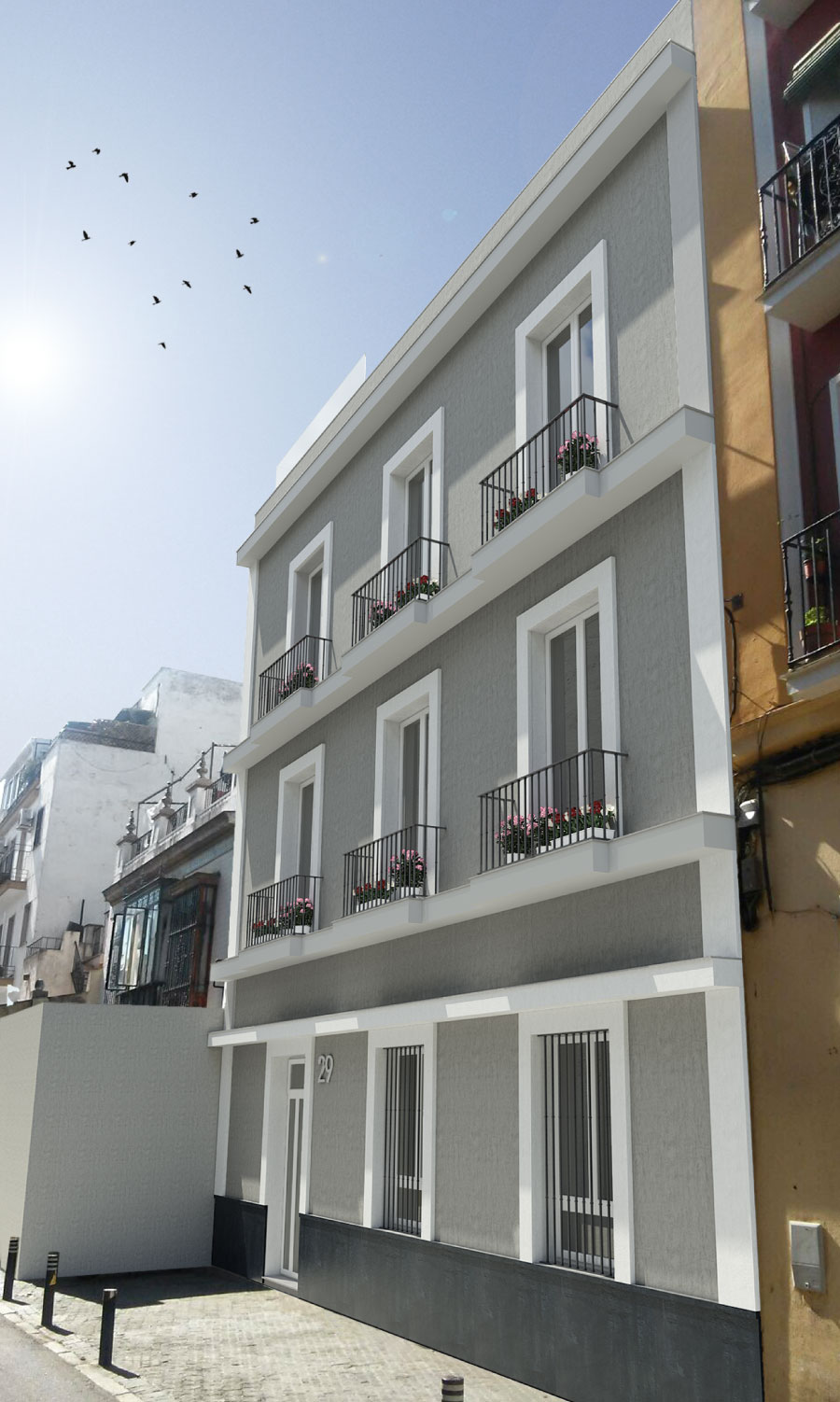 Edificio plurifamiliar de 3 viviendas en la Calle Juan Rabadán, Sevilla (2018)