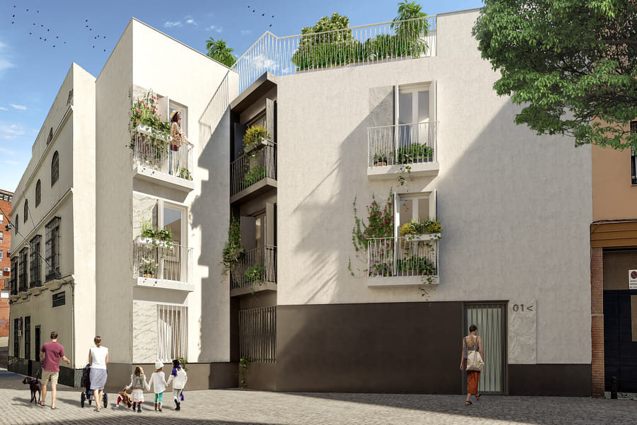 Edificio Plurifamiliar de 3 viviendas entre Medianeras, Calle Sollo 1, Sevilla (2019)