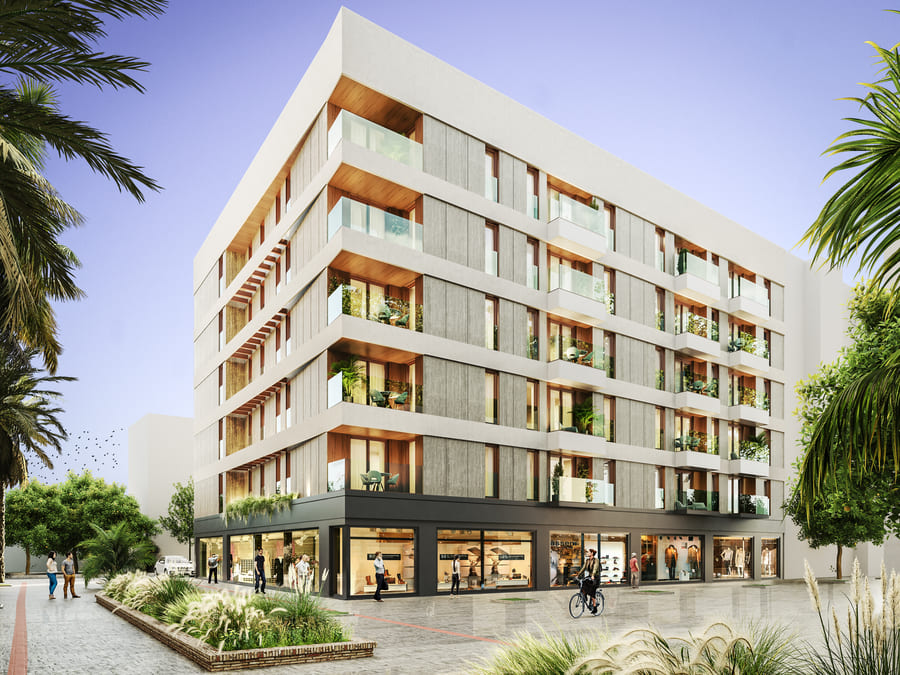 Edificio Plurifamiliar de 40 viviendas y 8 locales comerciales, Calle Lagaza 11-13, Estepona, Málaga (2022)